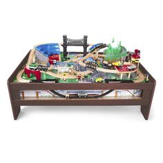 Train Table Wooden 50 Piece Train Set Kids Play Table Wood Gift Toy ... Train Table Wooden 50 Piece Train Set Kids Play Table Wood Gift Toy ...