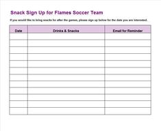 sign up sheet template