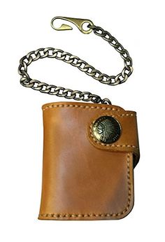 Basic Popular Bifold Long Leather Wallet With Chain for Motorcylce Biker Men