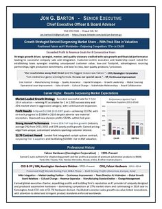 executive resume samples free sample ceo resumes