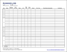 running log template to download and print from wwwvertex42 com excel