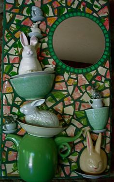 Carolines Treasures Lionhead Rabbit Blue Check Ceramic Night Light 6x4 Multicolor