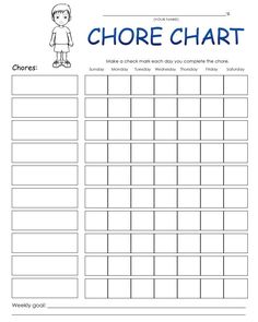 blank chore chart templates