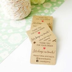 Small Business Mini Tags - Customised Thank You Tags - Gift Tags - Etsy Shop - Business Stationery - Product Packaging Thank You Cards, Business Thank You Cards, Thank You Tags, Thank You Card Design, Thank You Gifts, Business Thank You, Packaging Ideas Business