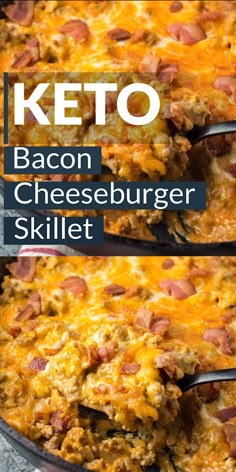 This One Pan Keto Bacon Cheeseburger Skillet is under 4 net carbs and is loaded with ground beef, bacon, a creamy sauce and cheese! This keto dinner is ready in under 20 minutes! #keto #lowcarb This One Pan Keto Bacon Cheeseburger Skillet is under 4 net carbs and is loaded with ground beef, bacon, a creamy sauce and cheese! This keto dinner is ready in under 20 minutes! #keto #lowcarb