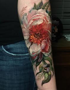 3D Colored flowr tattoo - 50+ Magnolia Flower Tattoos Tattoos Musik, Tattoos 3d, Arabic Tattoos, Neck Tattoos, Dragon Tattoos