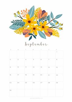 blank calendar september 2018