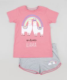 extremely me Size: 14//16 No Prob llama Girl/'s 2-Piece Pajama Set