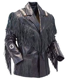 Stormwise Mens Military Cow Leather Black Jacket