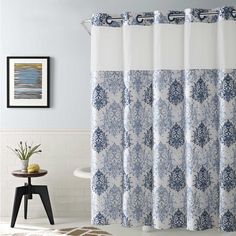 Hookless Ikat 71 X 74 Shower Curtain In Estate Blue