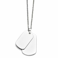 925 Sterling Silver Polished Enameled US Army Star Dog tag Charm Pendant