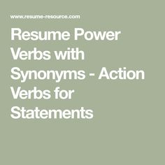 resume power statements