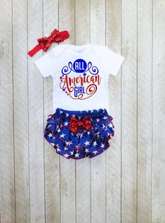 inktastic 4th of July Unicorn Holding American Flag Infant Tutu Bodysuit