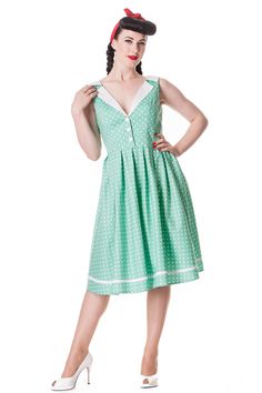 Steady Sophia Blouse Top Polka Dot Mint Punk Rock Pin Up Rockabilly Shirt S-4Xl