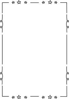 free printable star border black and white high contrast stars