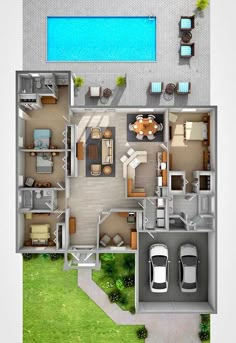 Home Design Plans, Small House Design Plans, Home Design Floor Plans, House Layout Plans, Small House Design, Bungalow House Design, House Layouts