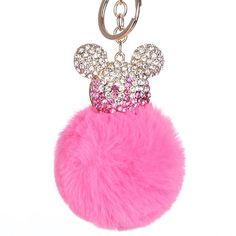 Bright Blue Shimmer /& Shine Pom Pom Keychain Plush Key Ring Clip Key Chain NWT