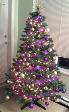 will try to change up my christmas tree this year with ribbon - Purple And Gold Christmas Tree Decorations will try to change up my christmas tree this year with ribbon - Purple And Gold Christmas Tree Decorations