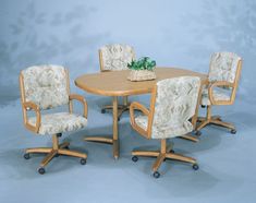 Kitchen Table And Chairs With Wheels casual swivel caster glass top dinette set dinetteonline Kitchen Table And Chairs With Wheels casual swivel caster glass top dinette set dinetteonline