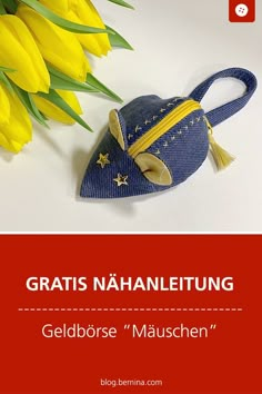 Kostenlose Nähanleitung: Geldbörse „Mäuschen“ aus Jeans nähen #nähen #nähanleitung #nähenmachtglücklich #geldboerse #portemonnaie #bernina #diy #tutorial #freebie #freebook #kostenloseschnittmuster Sewing Purses, Sewing Patterns Free, Sewing Jeans, Sew Wallet