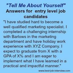 tell me about yourself the right answer job search job