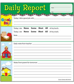 daily sheets for preschool