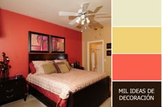 Paleta para combinar colores en el dormitorio Home Décor, Bedroom Color Schemes, Room Colors, Decoracion De Interiores, Bedroom Paint Colors, Red Rooms, Bedroom Colors, Bedroom Paint, Home Decor