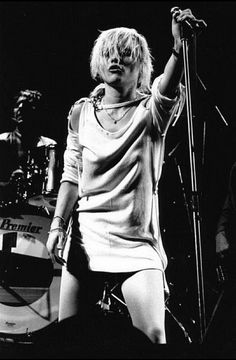 DEBBIE HARRY LEAD SINGER OF BLONDIE YOUNG IN STRIPED HALTER TOP PUBLICITY PHOTO