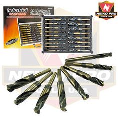 33 PC LARGE SIZE SIZED STEEL METAL SILVER AND DEMING TOOL DRILL BIT SET DEMMING