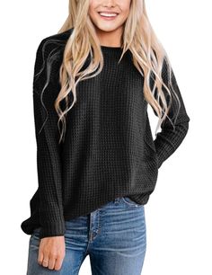 Godeyes Women Print Pure Color Crewneck Cotton Stylish Pullover Tunic Top