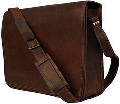 18/" Bag Leather messenger laptop bag computer case shoulder bag for men /& women
