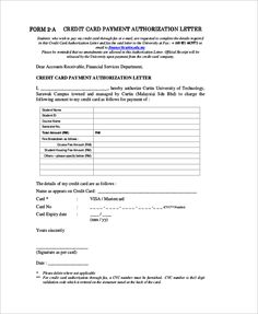 sample credit card authorization letter