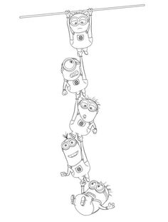 Minions Sunday Kids Coloring Pages Use One Minion On A Page In Group Of