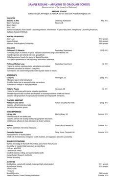example of academic resumes