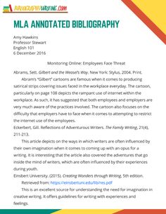 mla format bibliography example