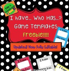 i have who has template learning games for kids new teachers