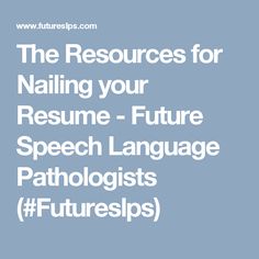 resume for speech language pathologist