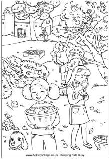children and puppy playing in the autumn leaves, autumn play ... - Harvest Coloring Pages Printables children and puppy playing in the autumn leaves, autumn play ... - Harvest Coloring Pages Printables