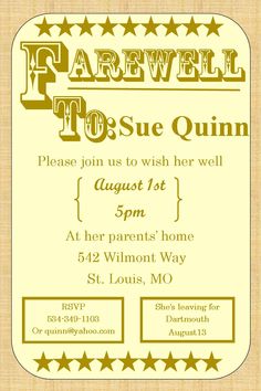 65 Best Farewell Going Away Invitations Images In 2019 Farewell