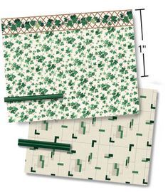 1//4/" Scale Dollhouse Wallpaper Grecian Stripe 2 a 1940 Vintage Pattern 1:48