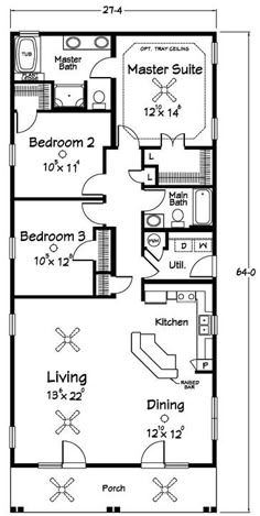 Floor Plan for a Small House 1,150 sf with 3 Bedrooms and 2 Baths ... Floor Plan for a Small House 1,150 sf with 3 Bedrooms and 2 Baths ...