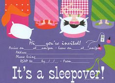 diy slumber party invitations