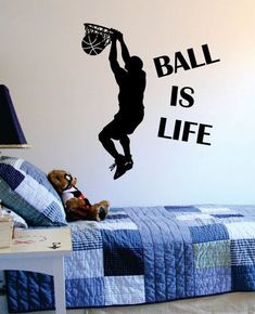 Amaonm/® Removable DIY Player Playing Basketball Wall Decal Slam Dunk Basketball Players Wall Stickers Murals Peel Stick Wall Decor For Kids Room Child Bedroom Classroom Boys Palyroom 6112962