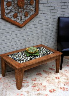 Small Coffee Table Mosaic Tile Apartment Size Coffee Table Tile Mosaic Reclaimed Wood By Natureinspiredcrafts