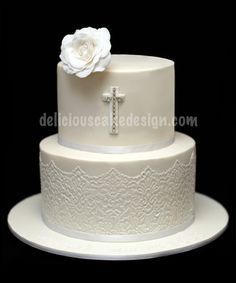 White And Gold Baptism Cakes For Girls Google Search Avas