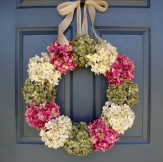 38 Best Hydrangea Wreaths Images On Pinterest Summer Wreath Hydrangea Wreath Door Wreaths Spring Summer Decorations Mothers Day