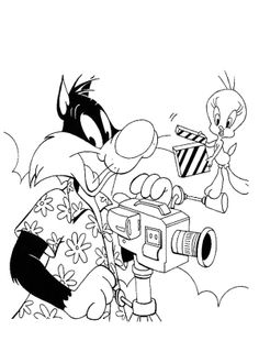 Tweety And Sylvester Coloring Page