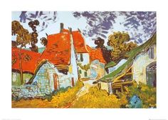 Paint-by-Number Kit Village street and stairs in Auvers by Vincent Van Gogh