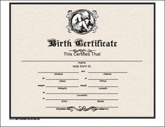 printable fake birth certificate
