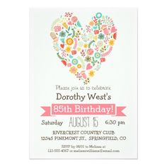 422 best heart birthday party invitations images on pinterest in